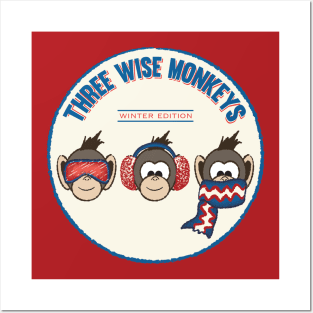 Three Wise Monkeys Winter Edition Posters and Art